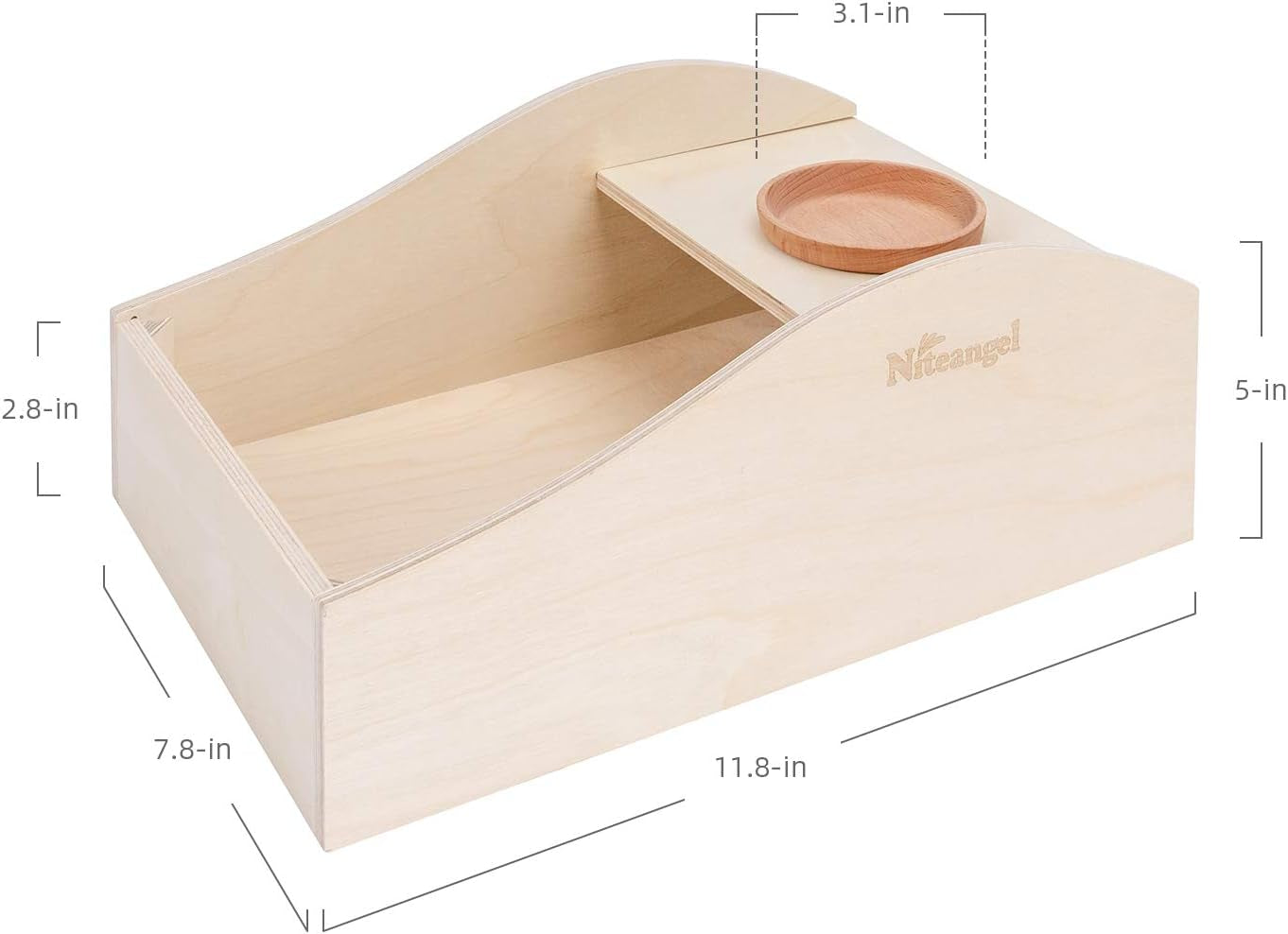Hamster Wooden Sand Bath Box, Medium-11.8-Inch L X 7.8-Inch W (30 × 20 cm)