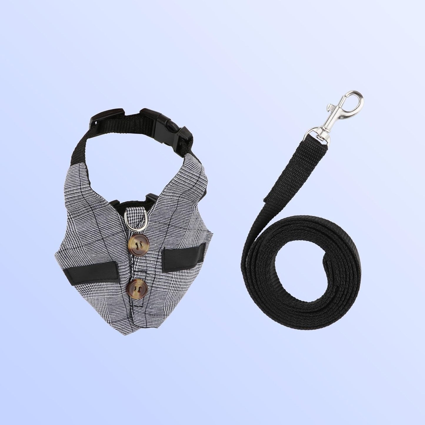 Adjustable Rabbit Harness & Leash Set – Formal Style for Small Pets (Size S)