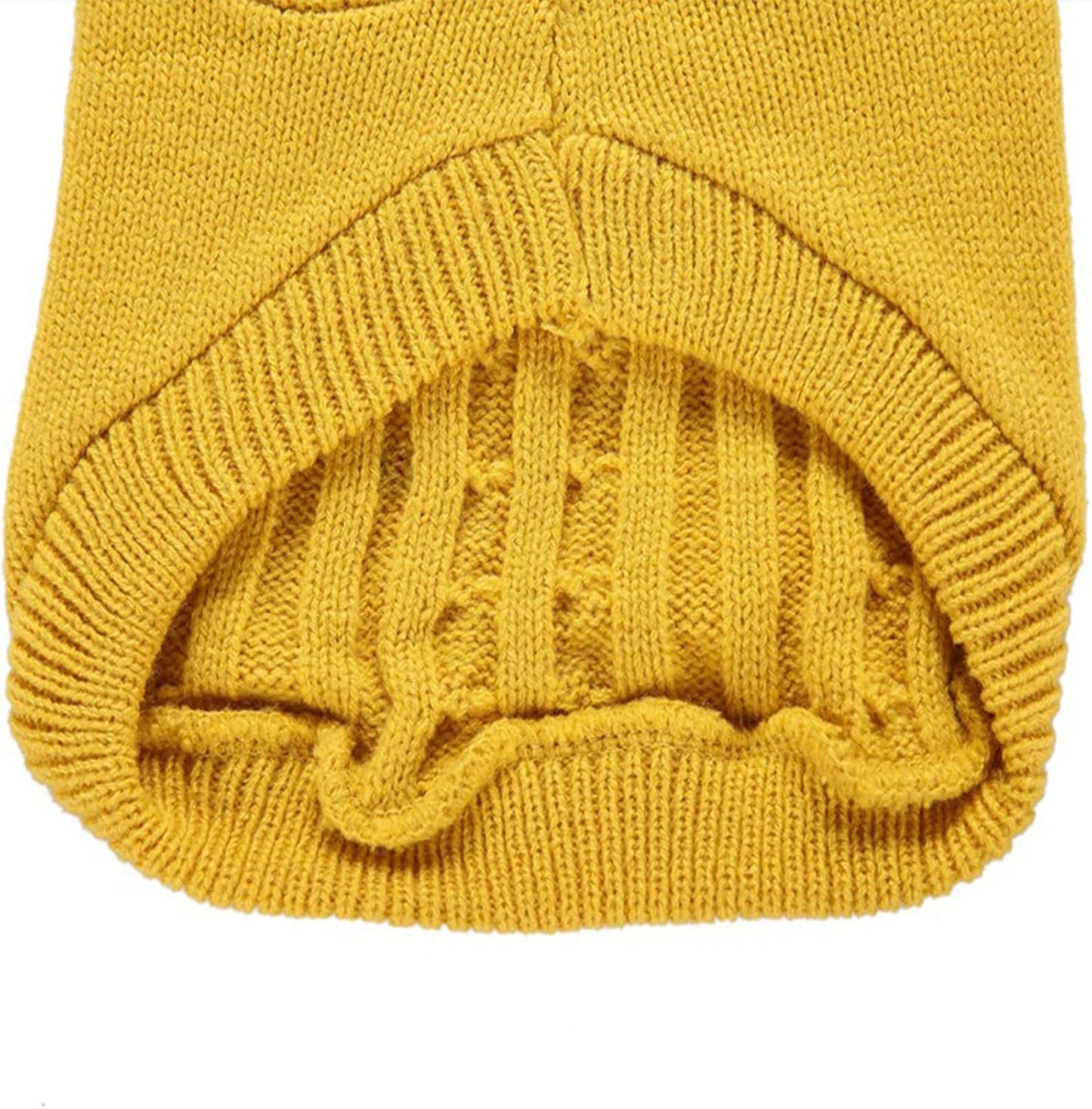 Knitted Dog Sweater for Small Dogs & Cats – Winter Warm Pet Sweatshirt (XS, Yellow)
