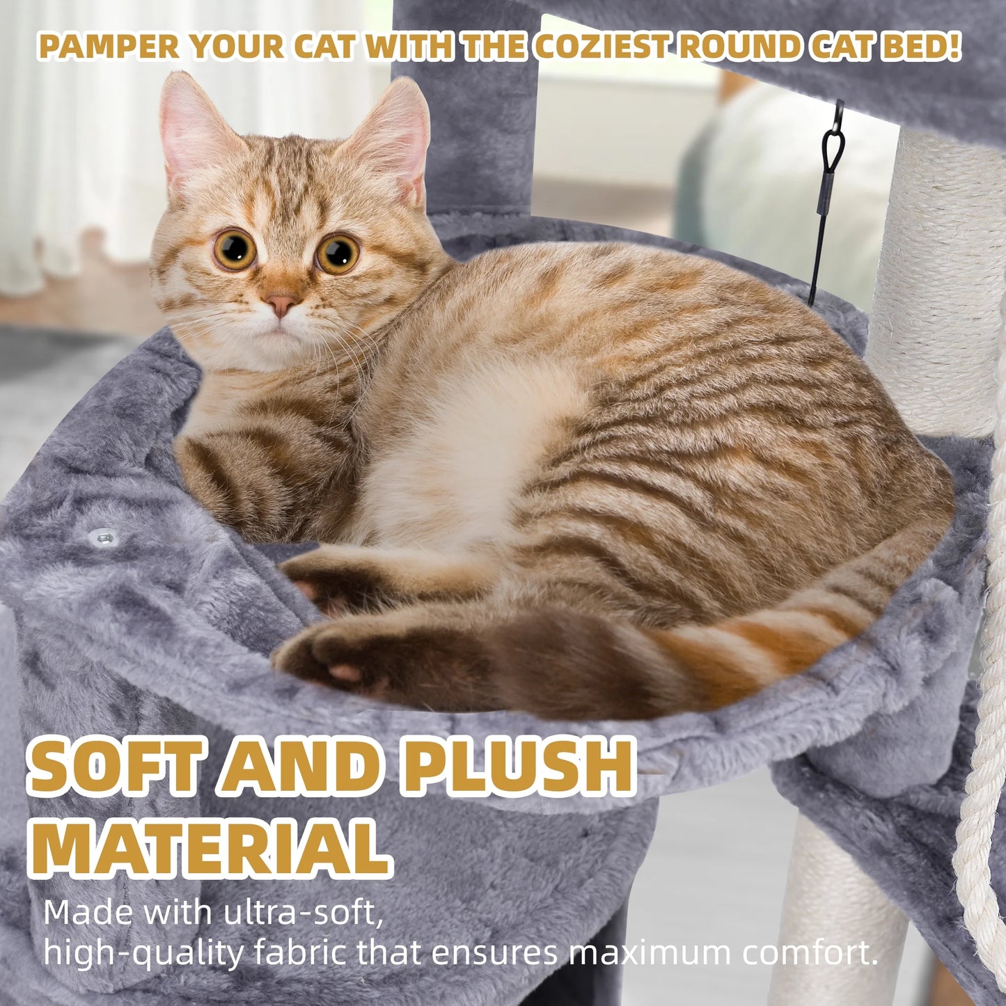 37.4" (95 см) Cat Tree – Tower with Scratching Posts & Condo