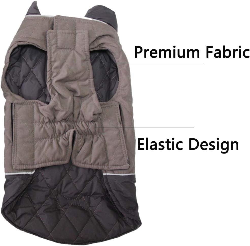 Reversible Waterproof Dog Coat for Small Dogs – Winter Jacket (S, Grey)
