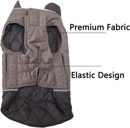 Reversible Waterproof Dog Coat for Small Dogs – Winter Jacket (S, Grey)