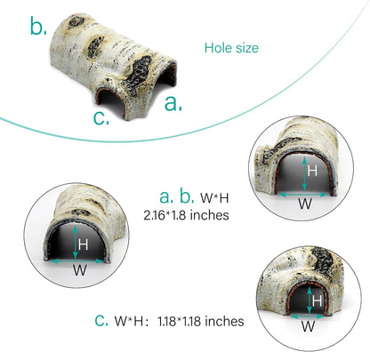 Reptile Hide & Cave – Natural Birch Bark Habitat Decor for Lizards, Geckos & Frogs (Small)