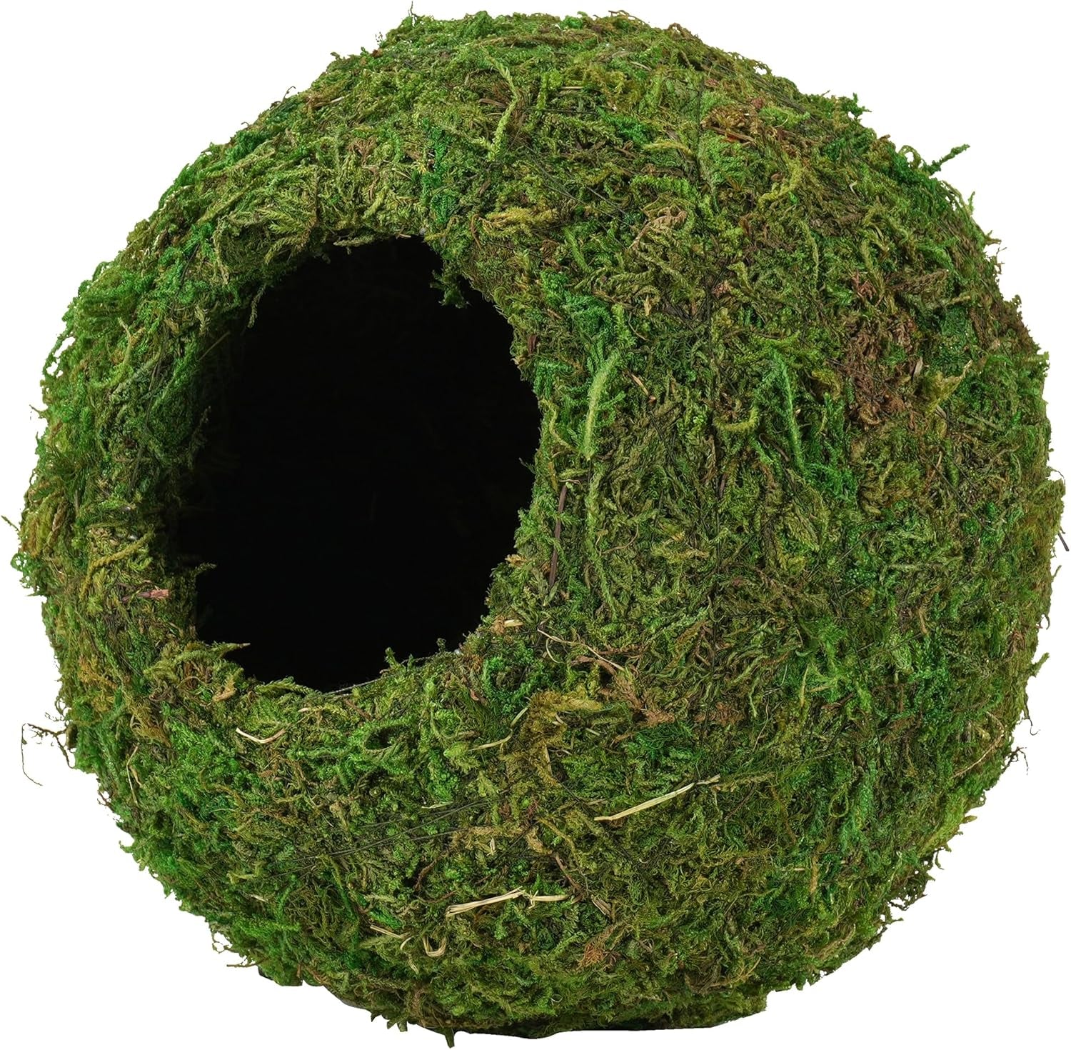 Reptile Moss Cave Hideout – Artificial Green Moss Shelter for Frogs & Snakes