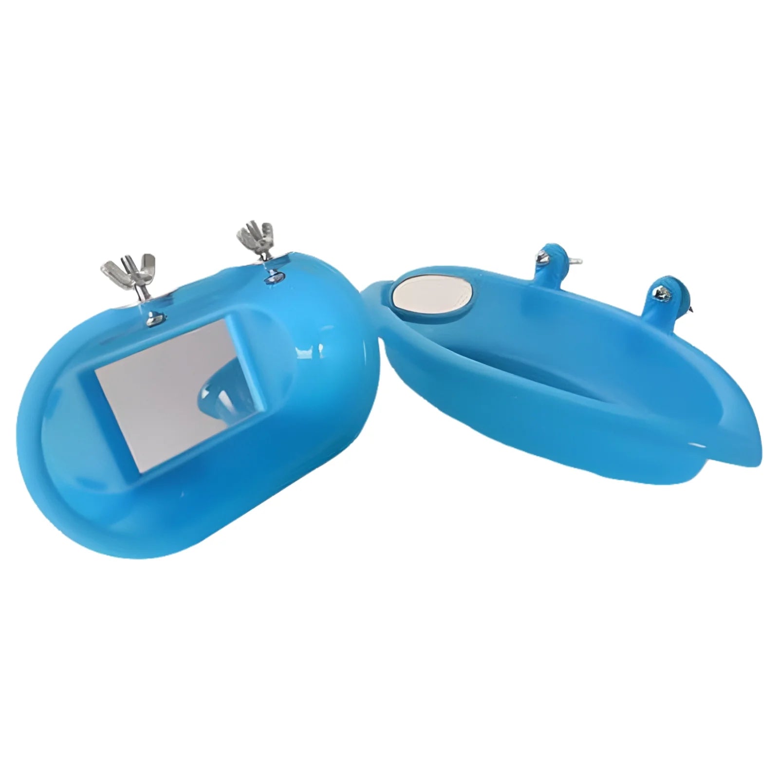 Hanging Bird Bath Bowl with Mirror – Parrot & Budgie Cage Toy