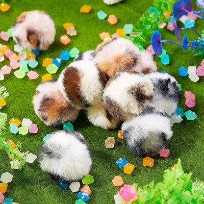 12-Pack Fuzzy Cat Pom Pom Balls – Interactive Plush Toys