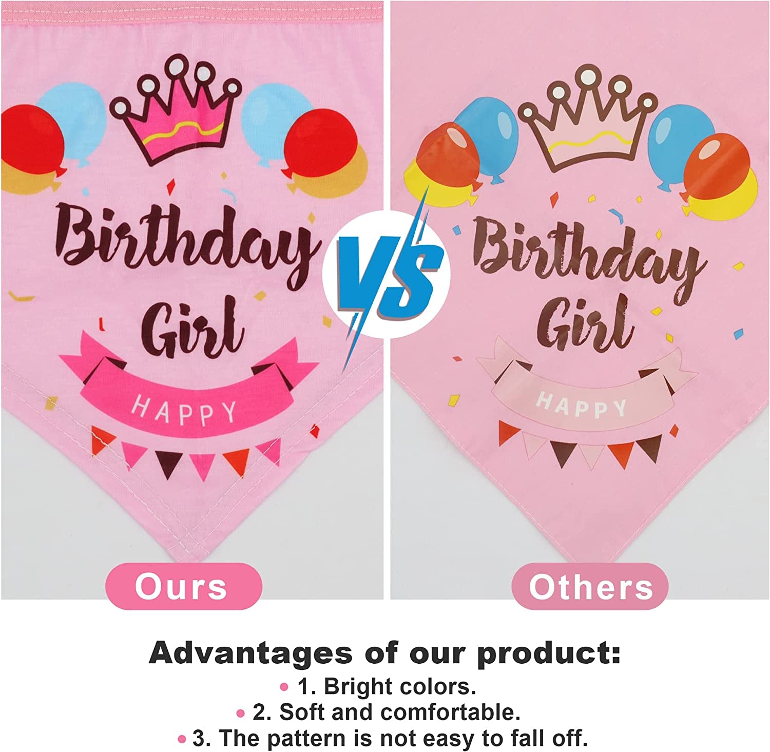 Dog Birthday Party Set – Bandana, Hat & Banner (Pink, Girl)