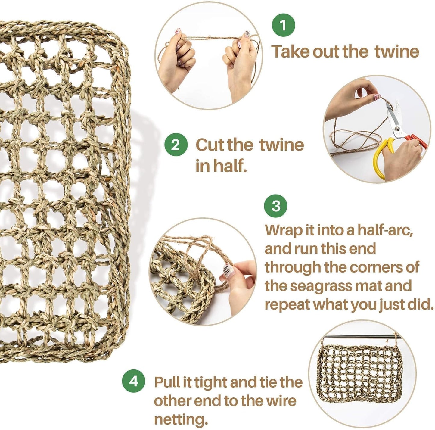 Seagrass Bird Mat for Parakeets & Cockatiels – Foraging Climbing Toy