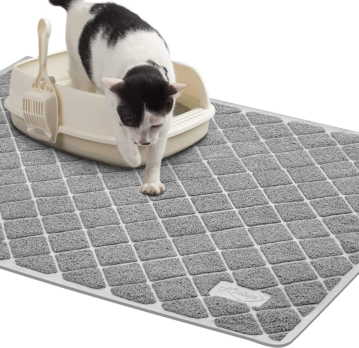 Cat Litter Trapping Mat with Waterproof Non-Slip Backing