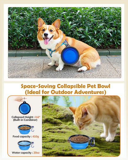 Soft Pet Carrier for Cats & Small Dogs – Travel Carrier with Cushion & Foldable Bowl (up to 9.1 kg, Dark Gray)