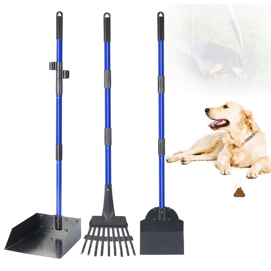 Heavy Duty Dog Pooper Scooper Set with Long Handle (94 cm) for Yard & Grass
