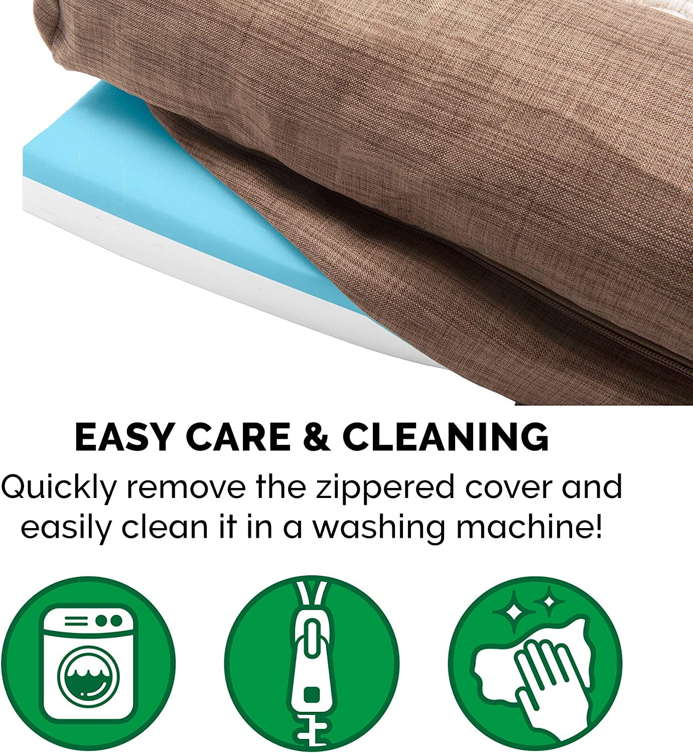 Cooling Gel Dog Bed with Bolsters & Washable Cover (Large)