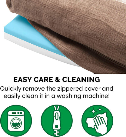 Cooling Gel Dog Bed with Bolsters & Washable Cover (Large)