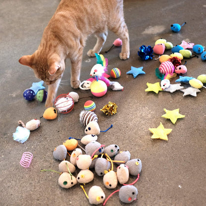 20-Pack Catnip Mouse Toys – Interactive Play Toys for Cats & Kittens (Grey)