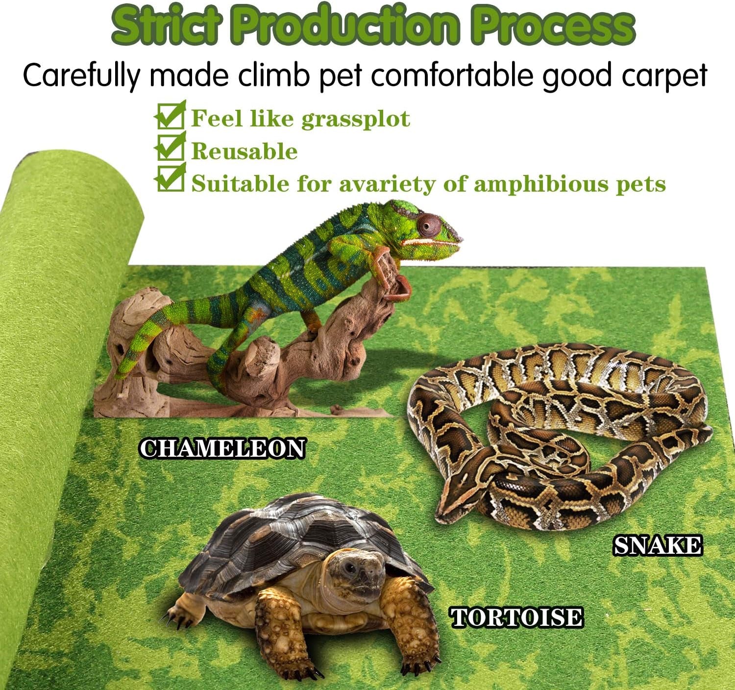 Reptile Carpet Liner 30"×12" (76×30 cm) – Terrarium Mat (2 Pack)