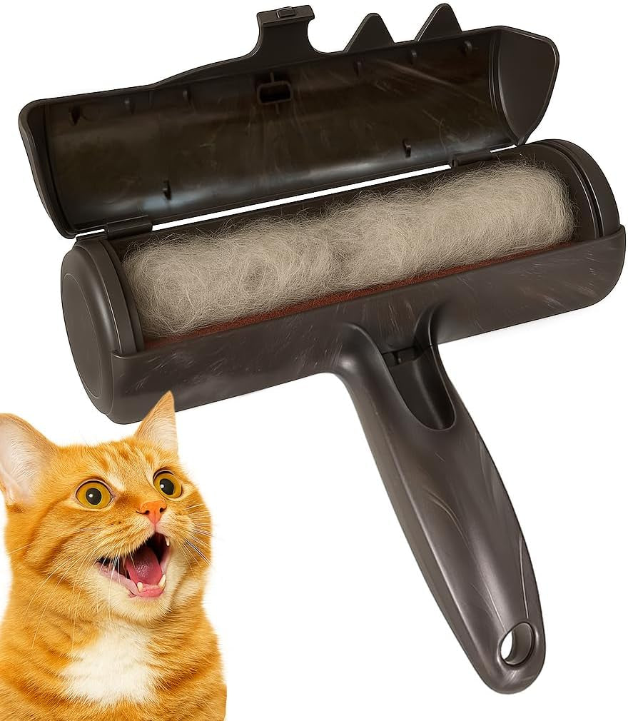 Self-Cleaning Pet Hair Remover Roller – Dog & Cat Lint Cleaner (Grey)