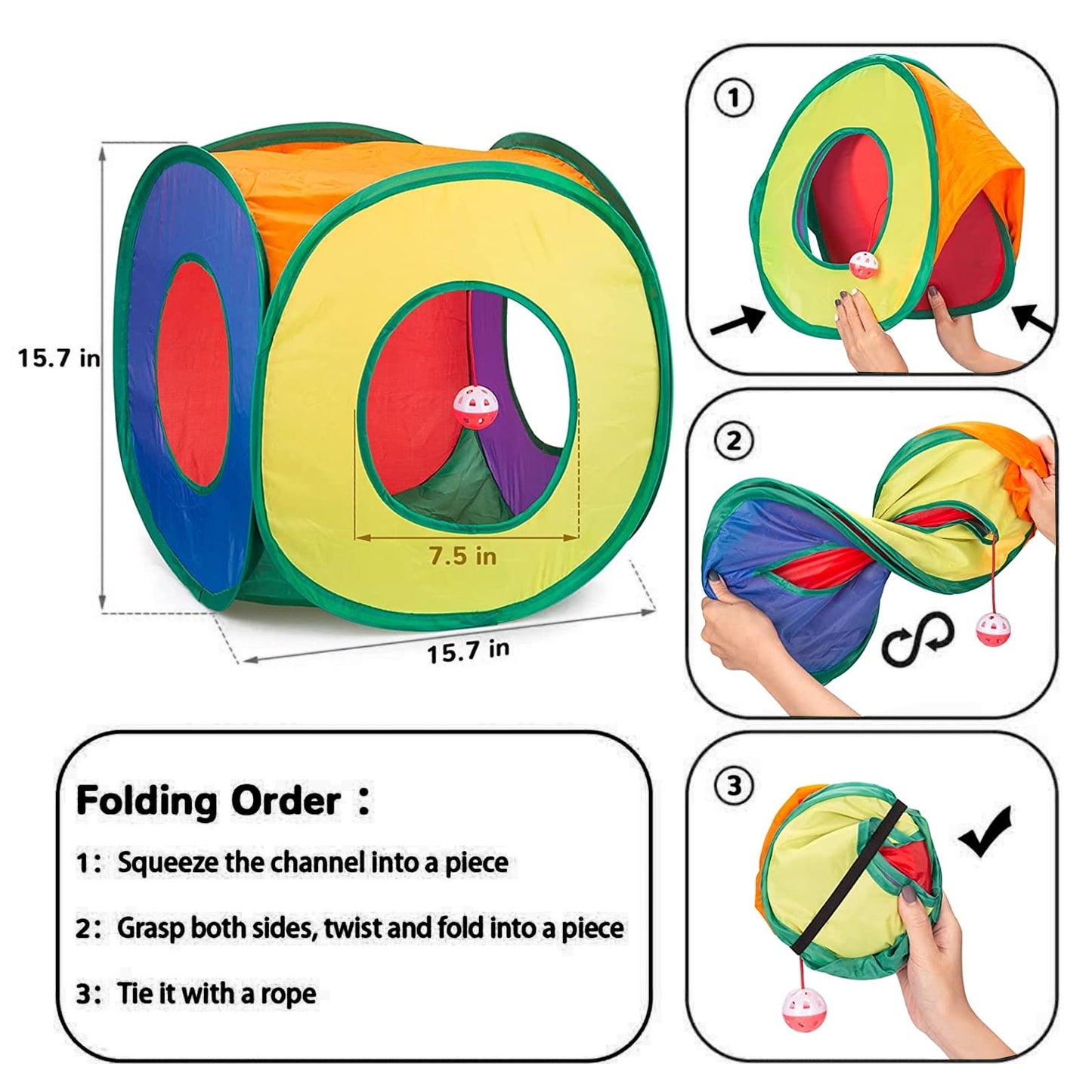 15-Piece Cat Toy Set with Tunnel – Interactive Kitten Toys