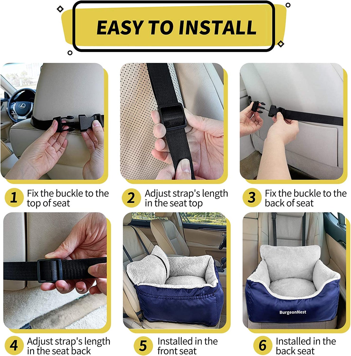 Non-Slip Waterproof Dog Car Seat Cover – Pet Back Seat Protector