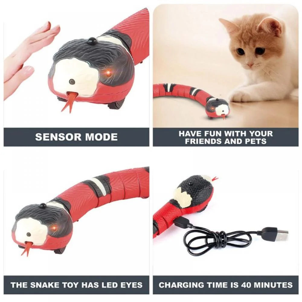 Electric Snake Cat Toy – USB Smart Sensing Simulator