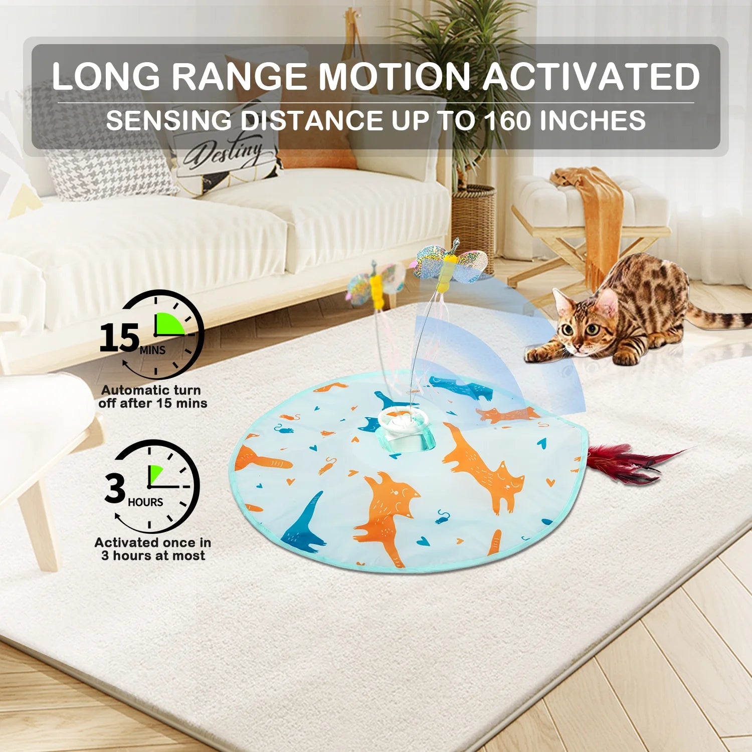 2-in-1 Rechargeable Motion Cat Toy – Butterfly & Feather Play