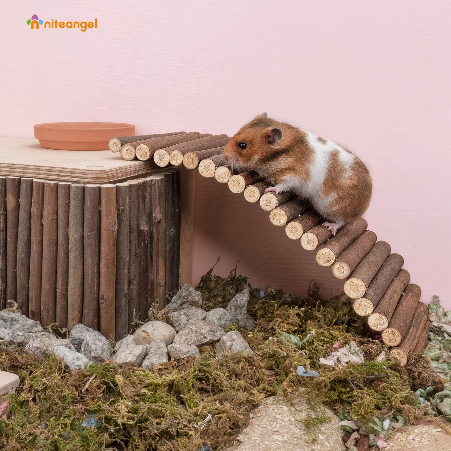 Wooden Ladder Bridge for Small Pets – Chew Toy 11.8" X 4.7" (30 × 12 cm)