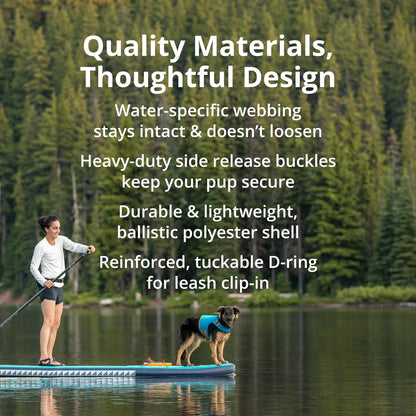 Dog Life Jacket Swim Vest – Adjustable Buoyancy with Handle & Reflective Trim (Blue Dusk, X-Small)