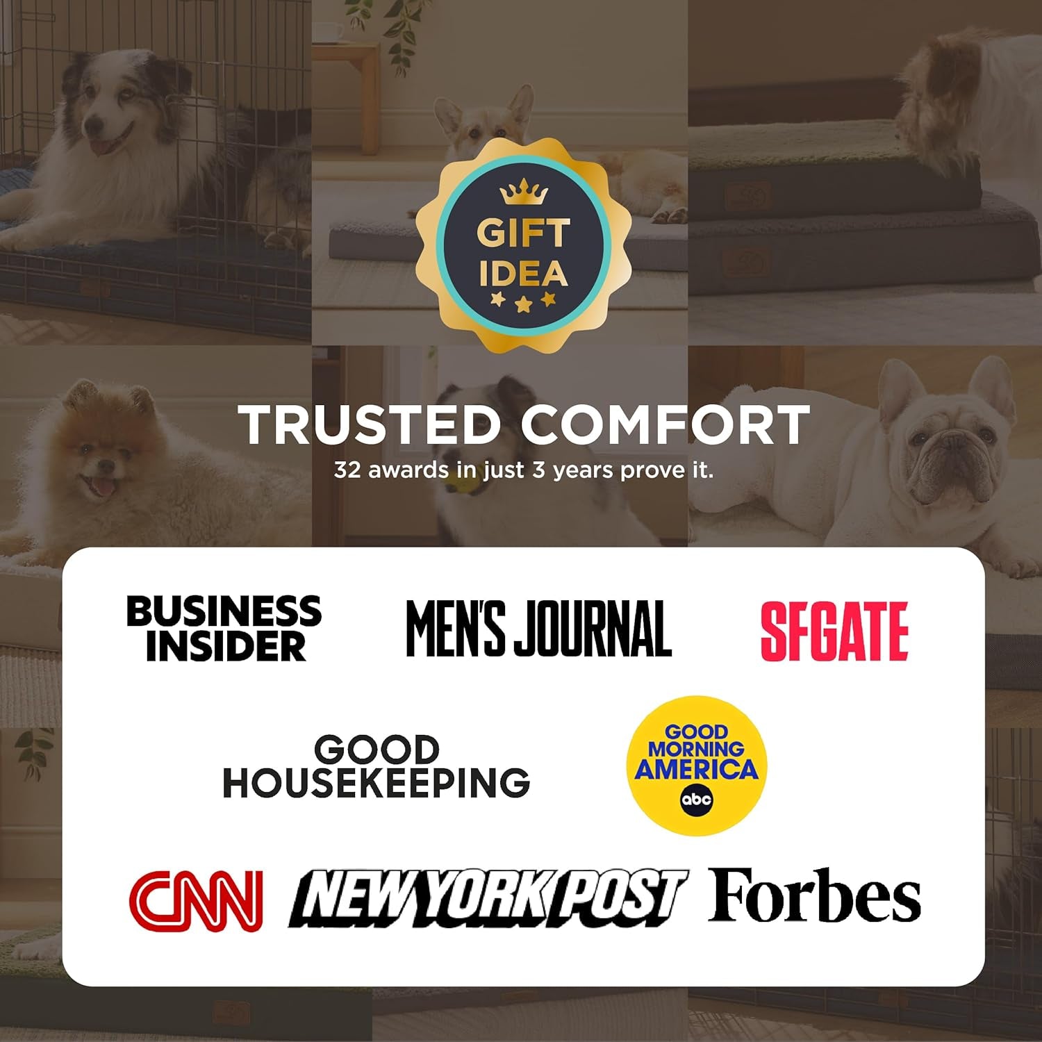 XL Orthopedic Dog Bed with Washable Cover (100 lbs/45 kg)