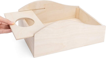 Hamster Wooden Sand Bath Box, Medium-11.8-Inch L X 7.8-Inch W (30 × 20 cm)