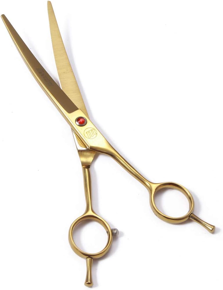 Dog Grooming Scissors Set 7"/8" (18/20 cm) – Curved, Thinning & Chunker Shears with Comb