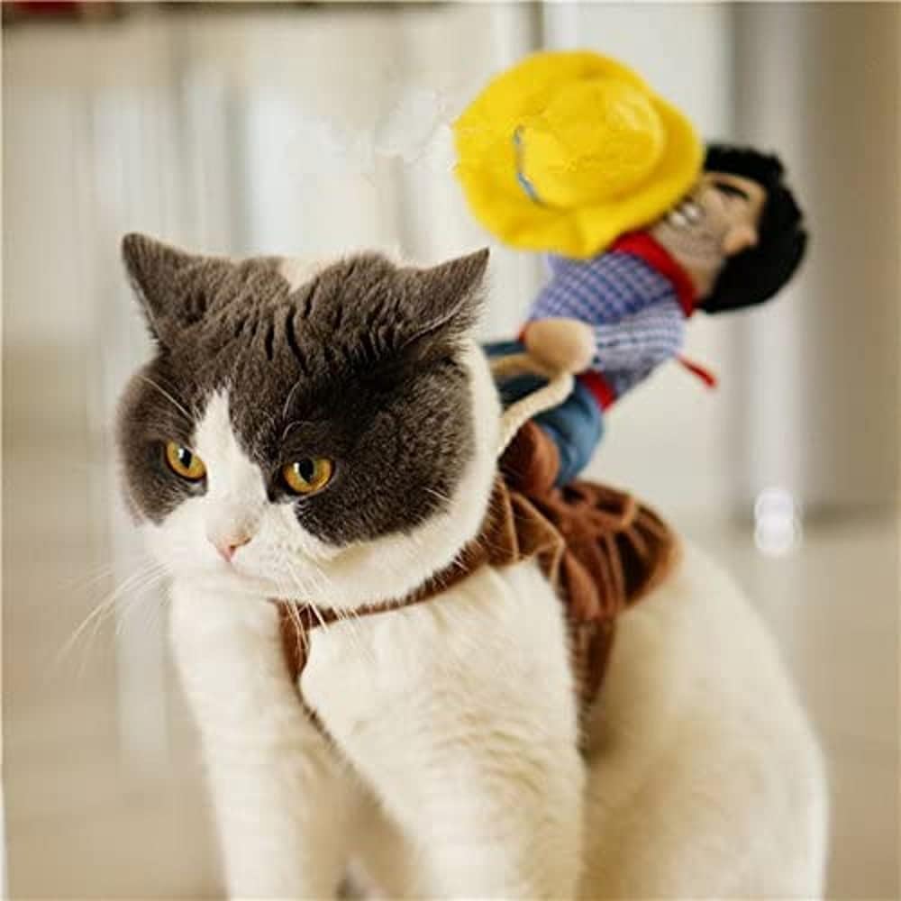 Halloween Cowboy Pet Costume – Funny Dog & Cat Outfit (XL)