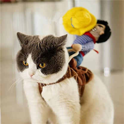 Halloween Cowboy Pet Costume – Funny Dog & Cat Outfit (XL)