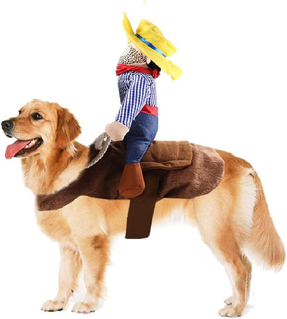 Halloween Cowboy Pet Costume – Funny Dog & Cat Outfit (XL)