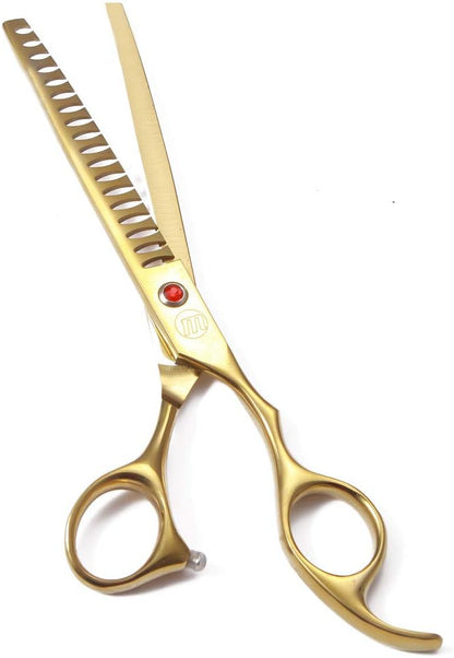 Dog Grooming Scissors Set 7"/8" (18/20 cm) – Curved, Thinning & Chunker Shears with Comb