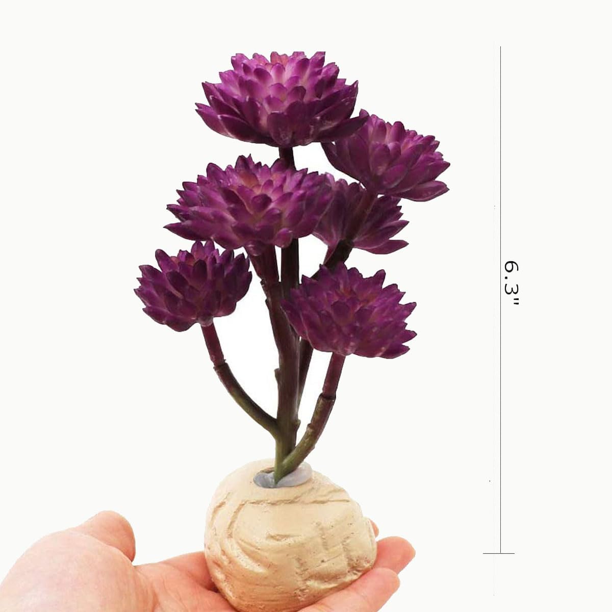 Artificial Reptile Terrarium Plant with Base – Purple