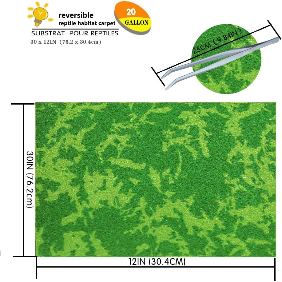 Reptile Carpet Liner 30"×12" (76×30 cm) – Terrarium Mat (2 Pack)