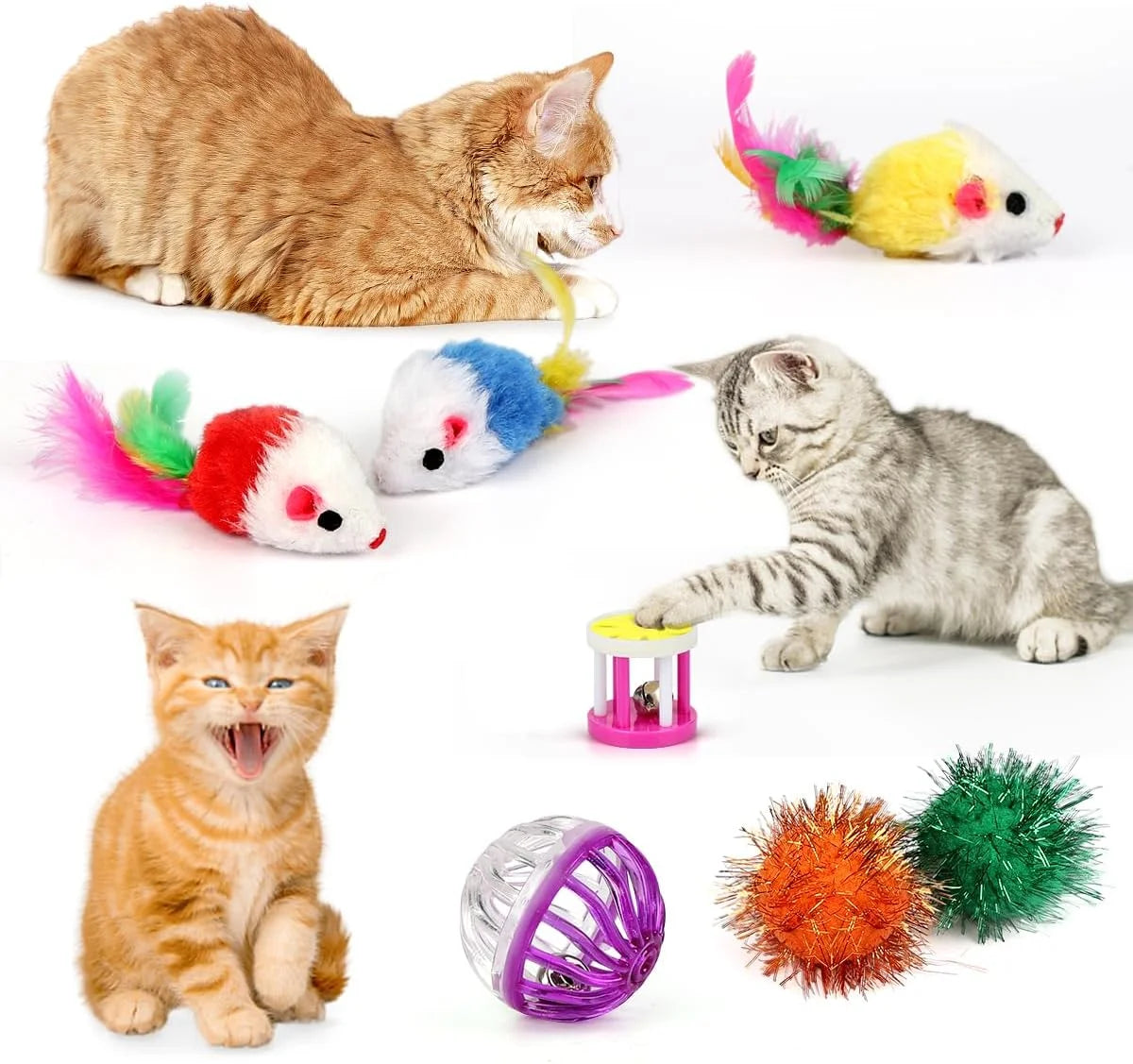 32-Pack Cat Toy Set – Interactive Kitten Toys with Tunnel & Catnip