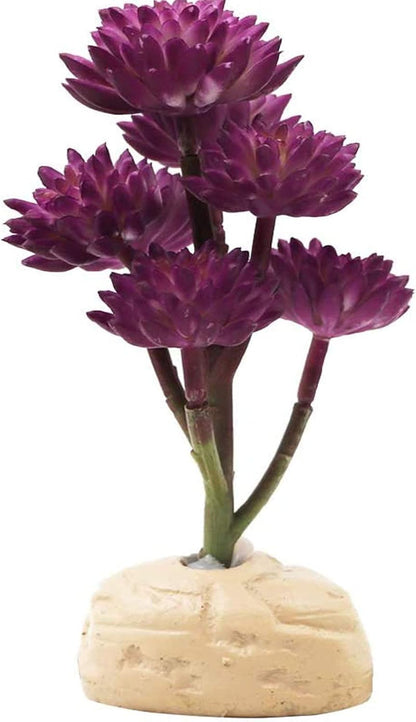Artificial Reptile Terrarium Plant with Base – Purple