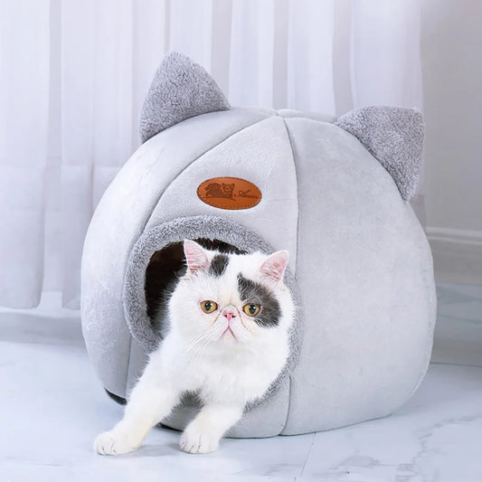 Cozy Cat Cave Bed – Soft Foldable Pet House for Cats & Small Dogs
