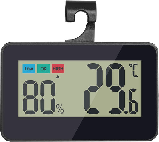 Reptile Digital Thermometer Hygrometer – Black
