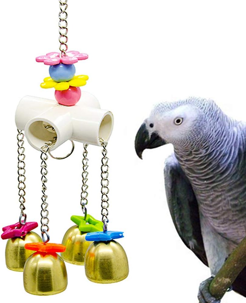 Colorful Bird Swing Toy with Bell for Parrots & Parakeets