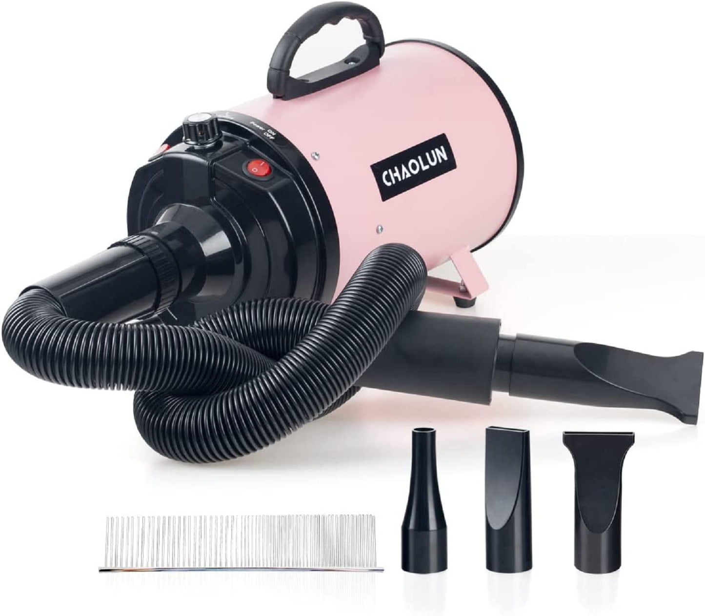 High-Velocity Dog Grooming Dryer with Heater (Pink)