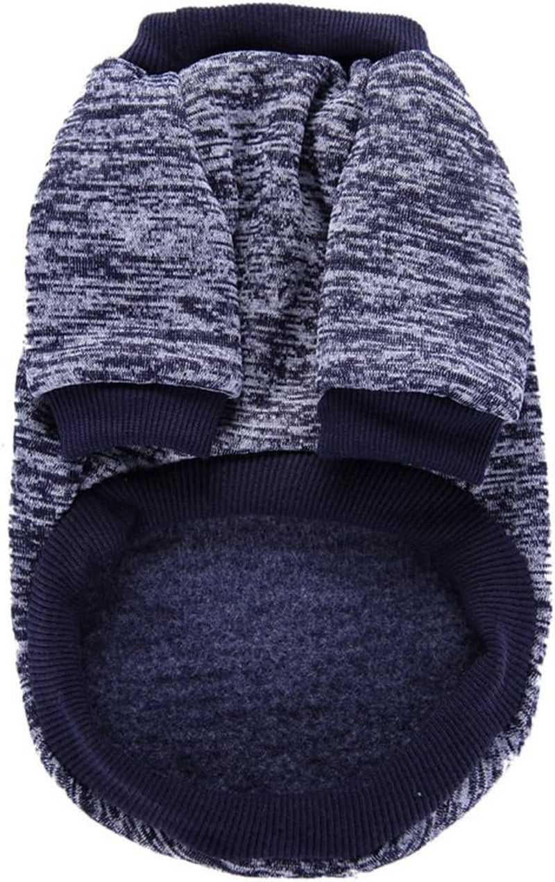 Classic Knit Dog Sweater – Warm Winter Coat for Small Dogs (S, Navy Blue)
