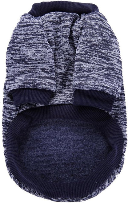 Classic Knit Dog Sweater – Warm Winter Coat for Small Dogs (S, Navy Blue)