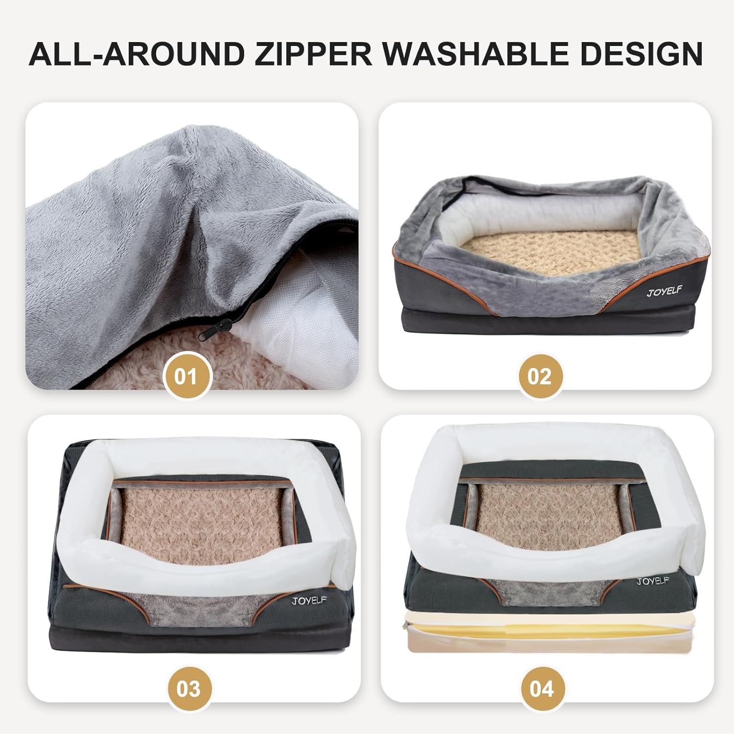 Orthopedic Memory Foam Dog Bed with Washable Cover – Large