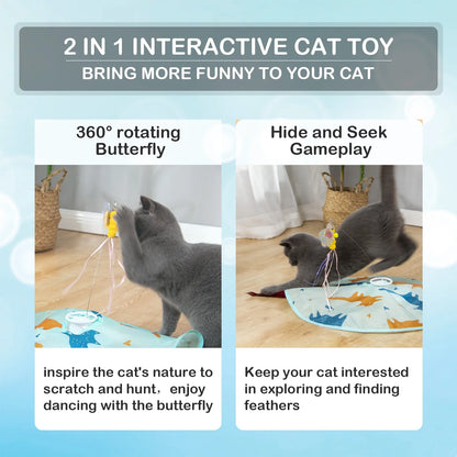 2-in-1 Rechargeable Motion Cat Toy – Butterfly & Feather Play