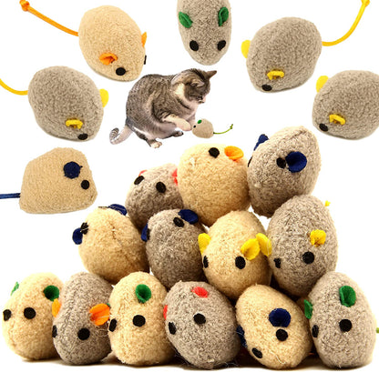 20-Pack Catnip Mouse Toys – Interactive Play Toys for Cats & Kittens (Grey)