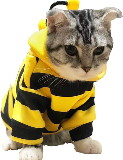 Pet Hoodie Sweater – Bee Costume for Dogs & Cats (Yellow, XL)