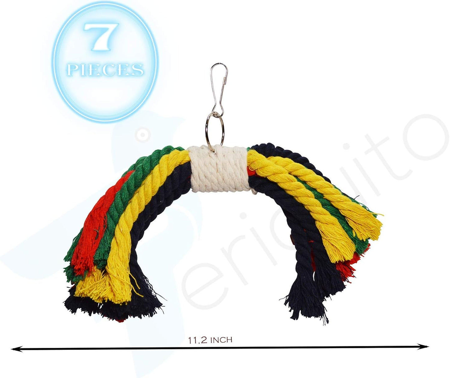 7-Piece Bird Toy Set for Small Parrots & Parakeets | Wood Swings & Perches