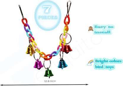 7-Piece Bird Toy Set for Small Parrots & Parakeets | Wood Swings & Perches