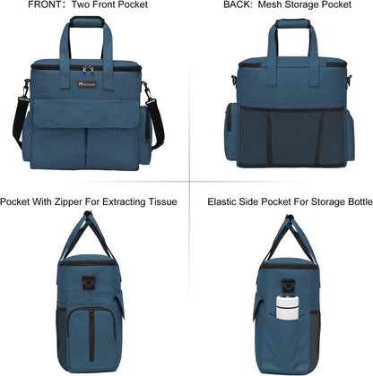 Dog Travel Bag Airline Approved with Food Containers & Bowls (Blue)